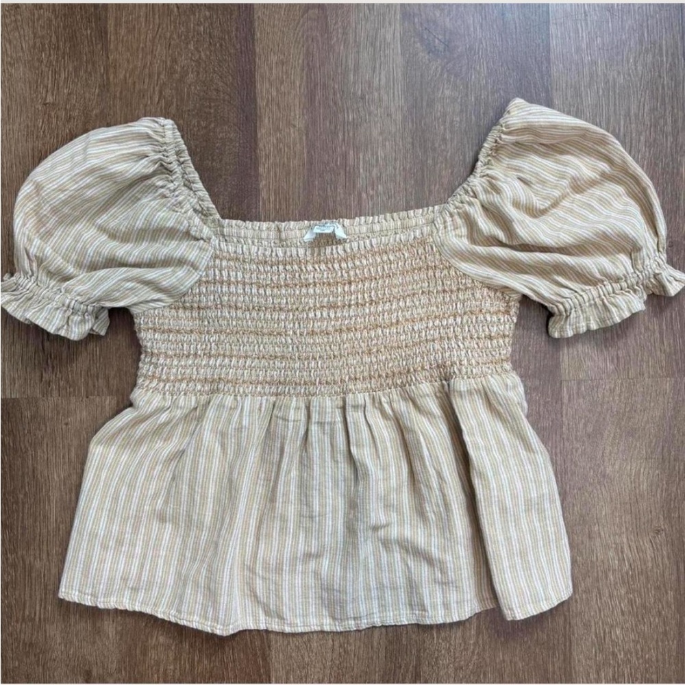 American Eagle Outfitters Beige Striped Blouse
